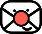 funny post envelope with a clowns nose indicating email us