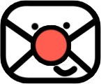 funny post envelope with a clowns nose indicating email us